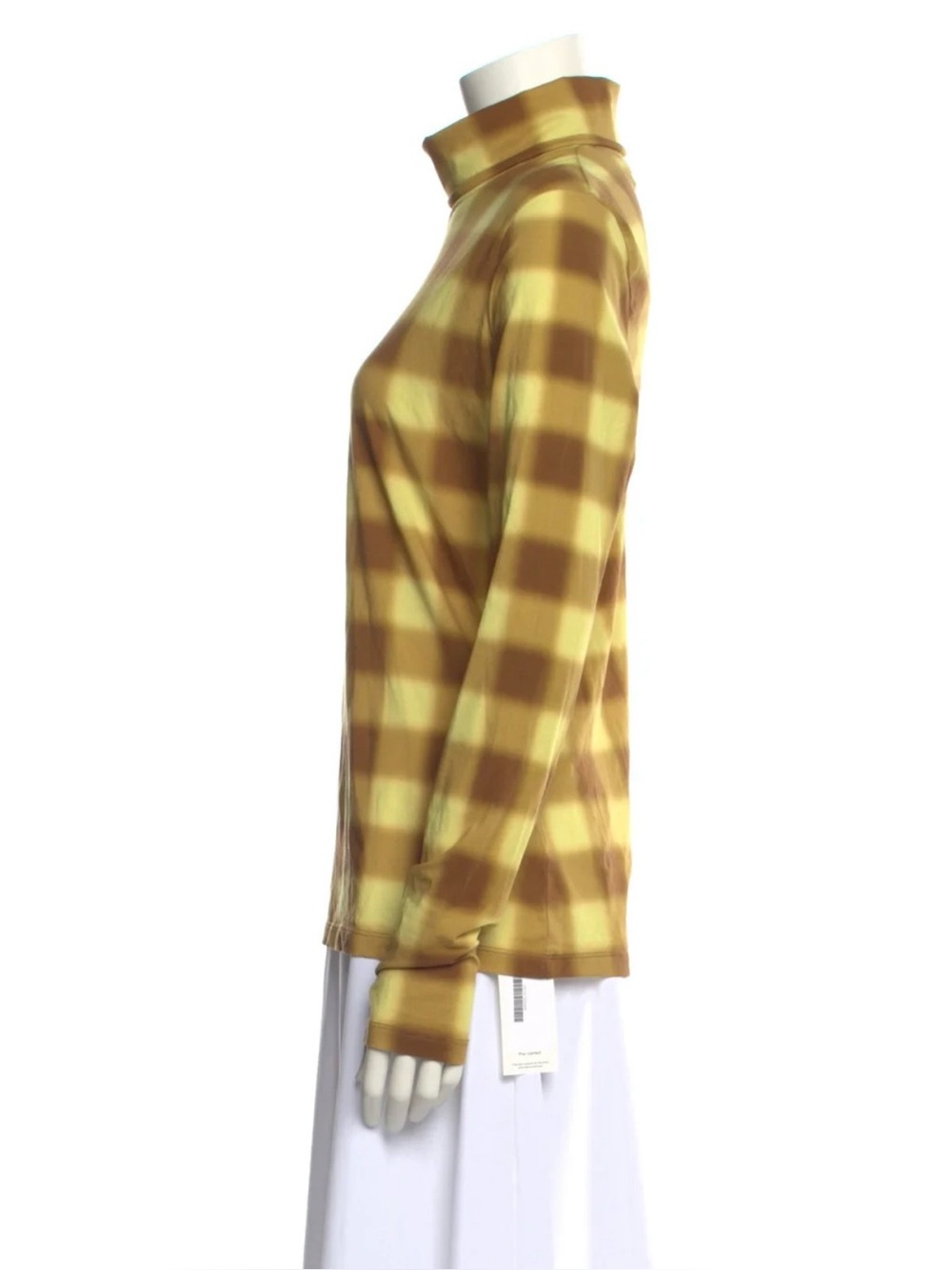 Proenza Schouler Women XS Gold Brown Plaid Turtleneck Top NWT Luxury Designer - Picture 13 of 16